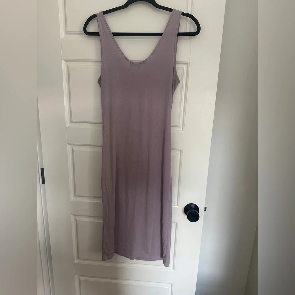Dynamite Purple Ruched Sheath Midi Dress - Picture 2 of 3
